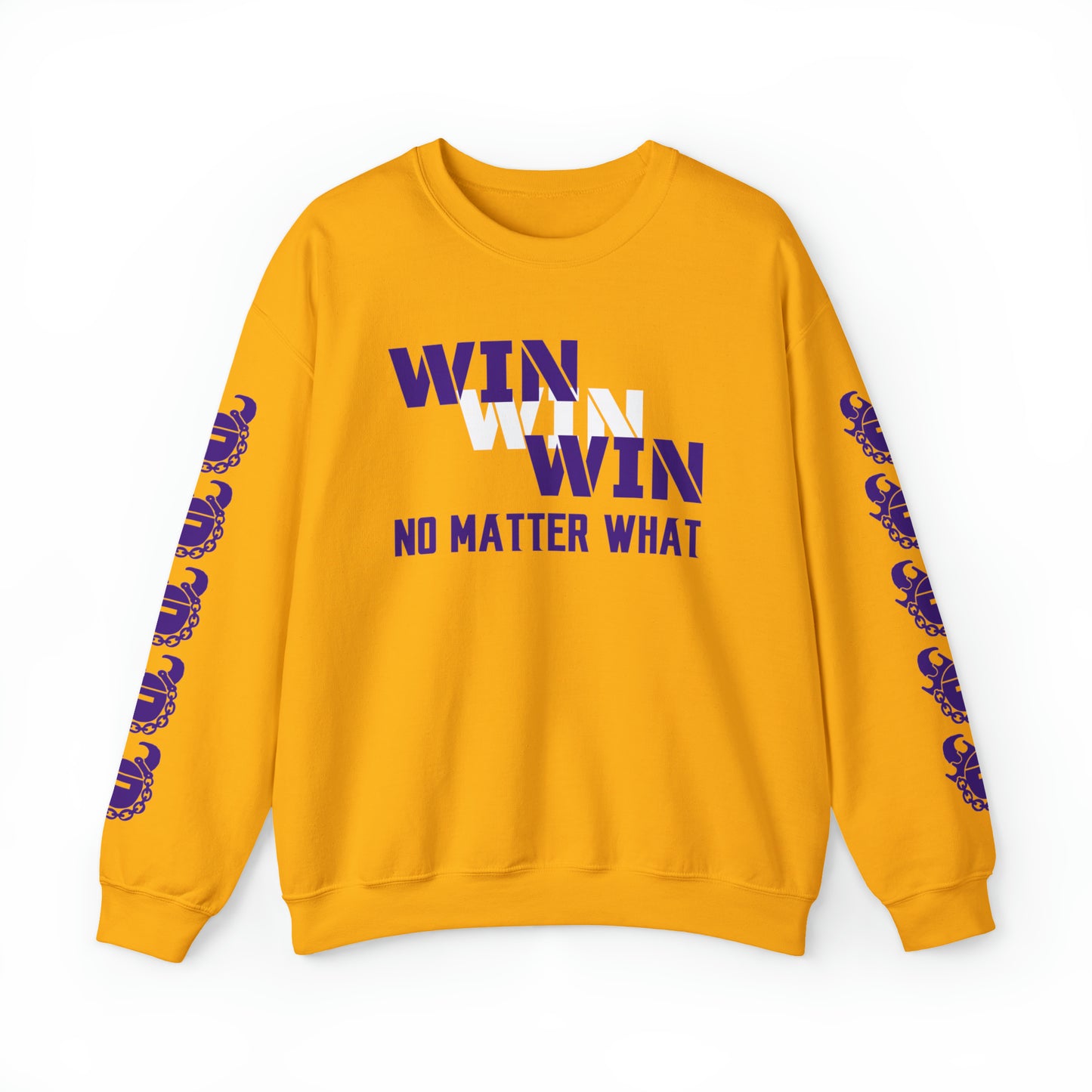 Unisex Heavy Blend™ Crewneck - No Matter What + Game Day Helmet (Sleeves)