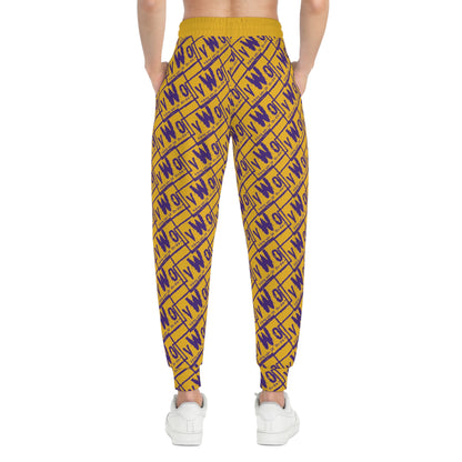 Unisex Athletic Joggers - Gold/Purple - VWO (Framed)