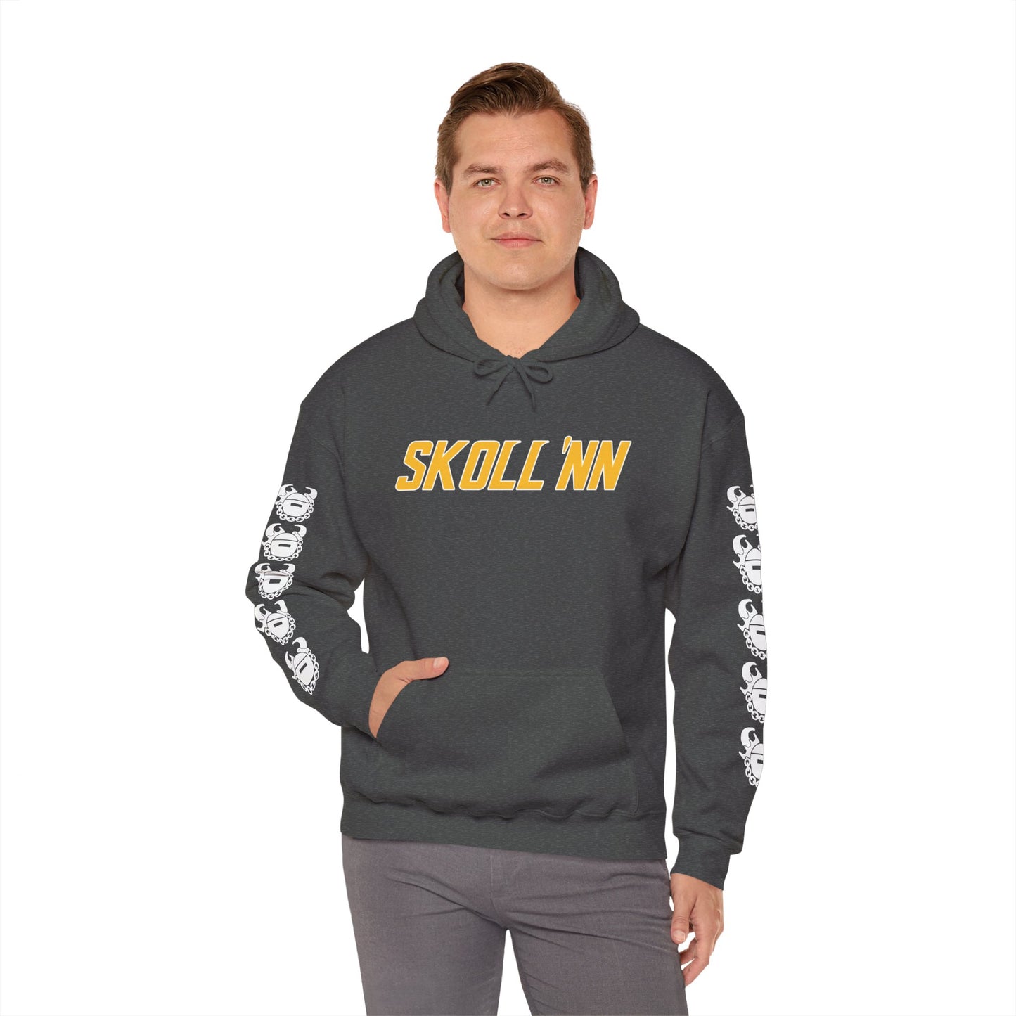 Unisex Heavy Blend™ Hooded Sweatshirt - SKOLL'NN + Game Day Helmet (Sleeves)