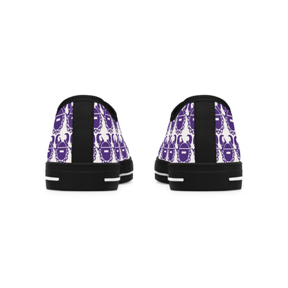 Women's Low Top Sneakers - White/Purple Helmets