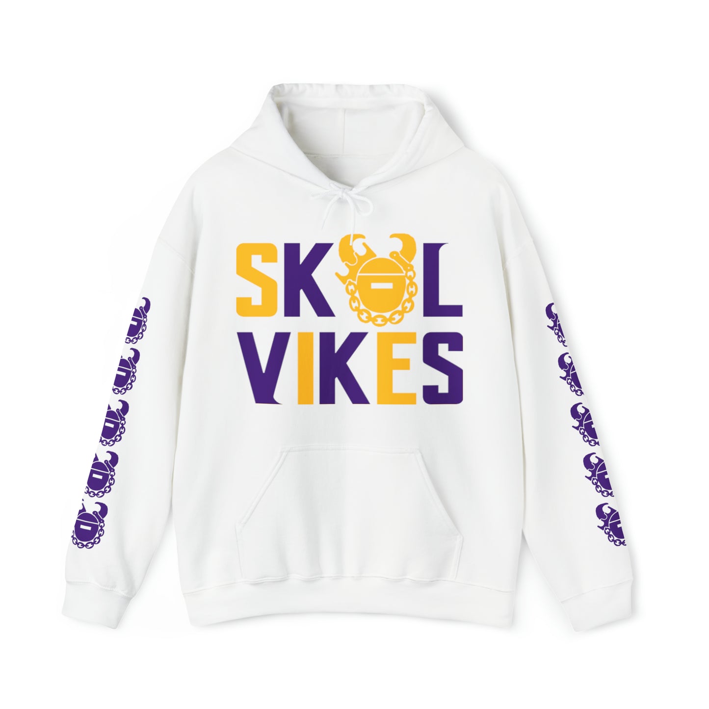 Unisex Heavy Blend™ Hooded Sweatshirt - Vikes + Game Day Helmet (Sleeves)