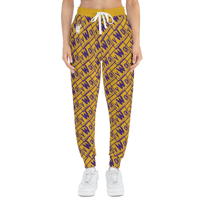Unisex Athletic Joggers - Gold/Purple - VWO (Framed)
