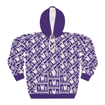 Unisex Pullover Hoodie - Purple/White - VWO (Framed)