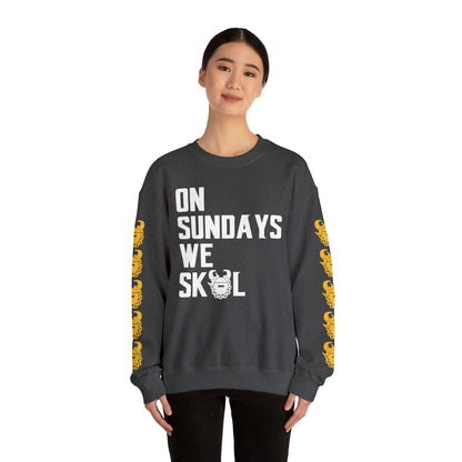 Unisex Heavy Blend™ Crewneck - On Sundays + Game Day Helmet (Sleeves)
