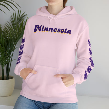 Unisex Heavy Blend™ Hooded Sweatshirt - Minnesota (Retro) + Game Day Helmet (Sleeves)