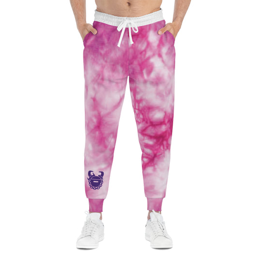 Unisex Athletic Joggers - Pink Tie-Dye