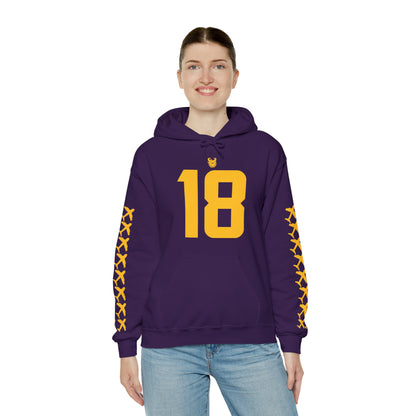 Unisex Heavy Blend™ Hooded Sweatshirt - Jersey #18 + Jet Planes (Sleeves)