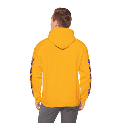 Unisex Heavy Blend™ Hooded Sweatshirt - SKOLL'NN - Rent Free + Game Day Helmet (Sleeves)