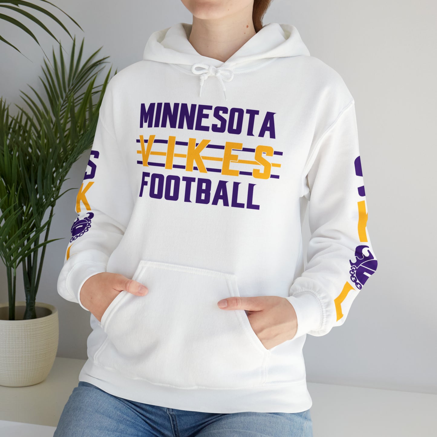 Unisex Heavy Blend™ Hooded Sweatshirt - Vikes Football + Original (Sleeves)