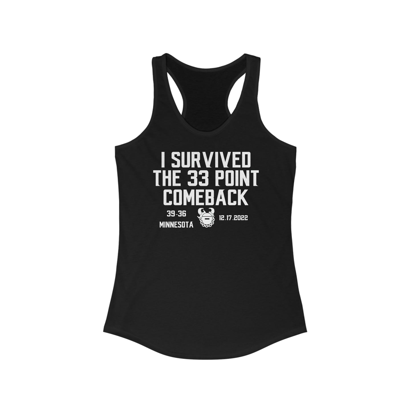 Ladies Ideal Racerback Tank - Survived the 33 Point Comeback