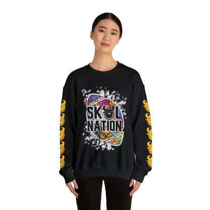 Unisex Heavy Blend™ Crewneck - MN Nation (Color Blast) + Game Day Helmet (Sleeves)