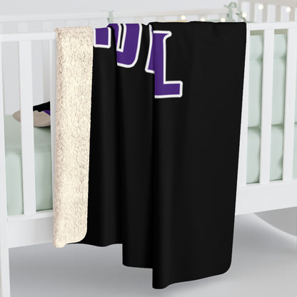 Sherpa Fleece Blanket - Black - Vikes Football