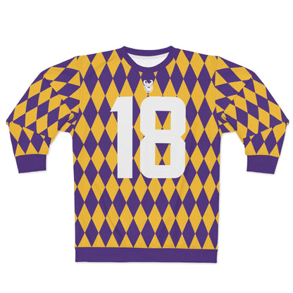 Unisex Crewneck - Purple/Gold Diamonds - Jersey #18