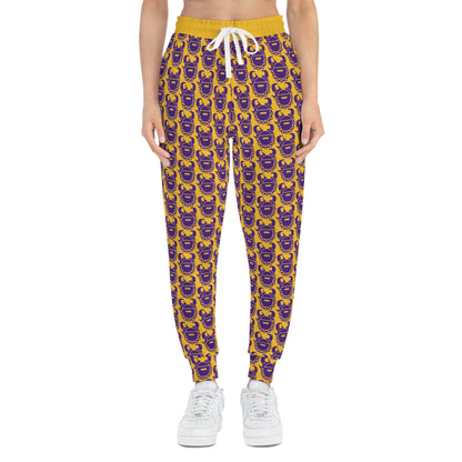 Unisex Athletic Joggers - Gold/Purple Helmets