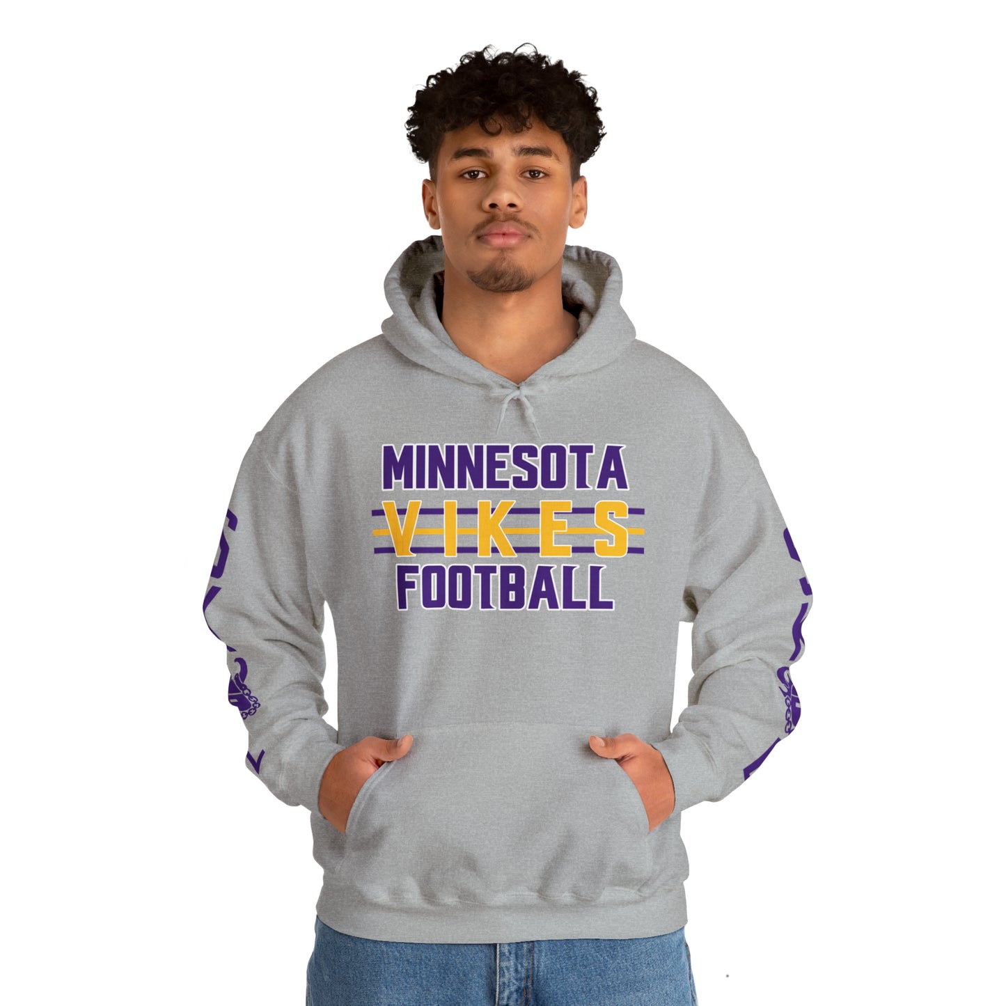 Unisex Heavy Blend™ Hooded Sweatshirt - Vikes Football + Original (Sleeves)