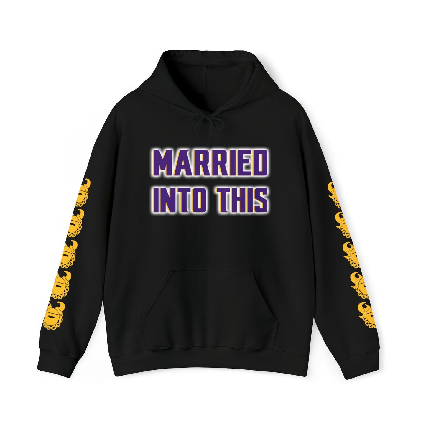 Unisex Heavy Blend™ Hooded Sweatshirt - Married Into This + Game Day Helmet (Sleeves)