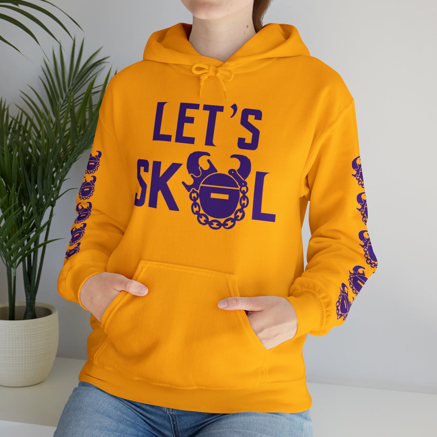Unisex Heavy Blend™ Hooded Sweatshirt - Let's go! + Game Day Helmet (Sleeves)