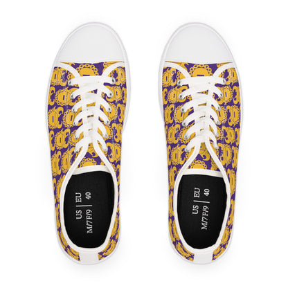 Women's Low Top Sneakers - Purple/Gold Helmets
