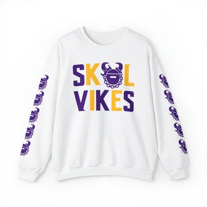 Unisex Heavy Blend™ Crewneck - Vikes + Game Day Helmet (Sleeves)