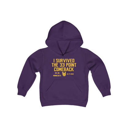 Youth Heavy Blend Hoodie - Survived the 33 Point Comeback