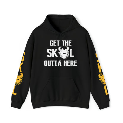 Unisex Heavy Blend™ Hooded Sweatshirt - Get OUTTA Here + Original (Sleeves)