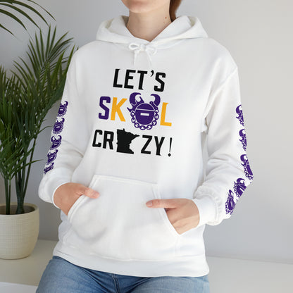 Unisex Heavy Blend™ Hooded Sweatshirt - Let's go Crazy! + Game Day Helmet (Sleeves)