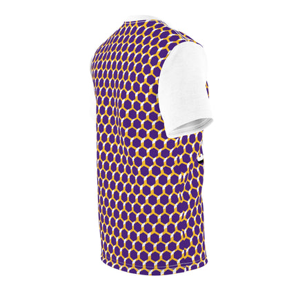 Unisex Cut & Sew Tee - Purple/Gold Hex - Let's go Crazy!