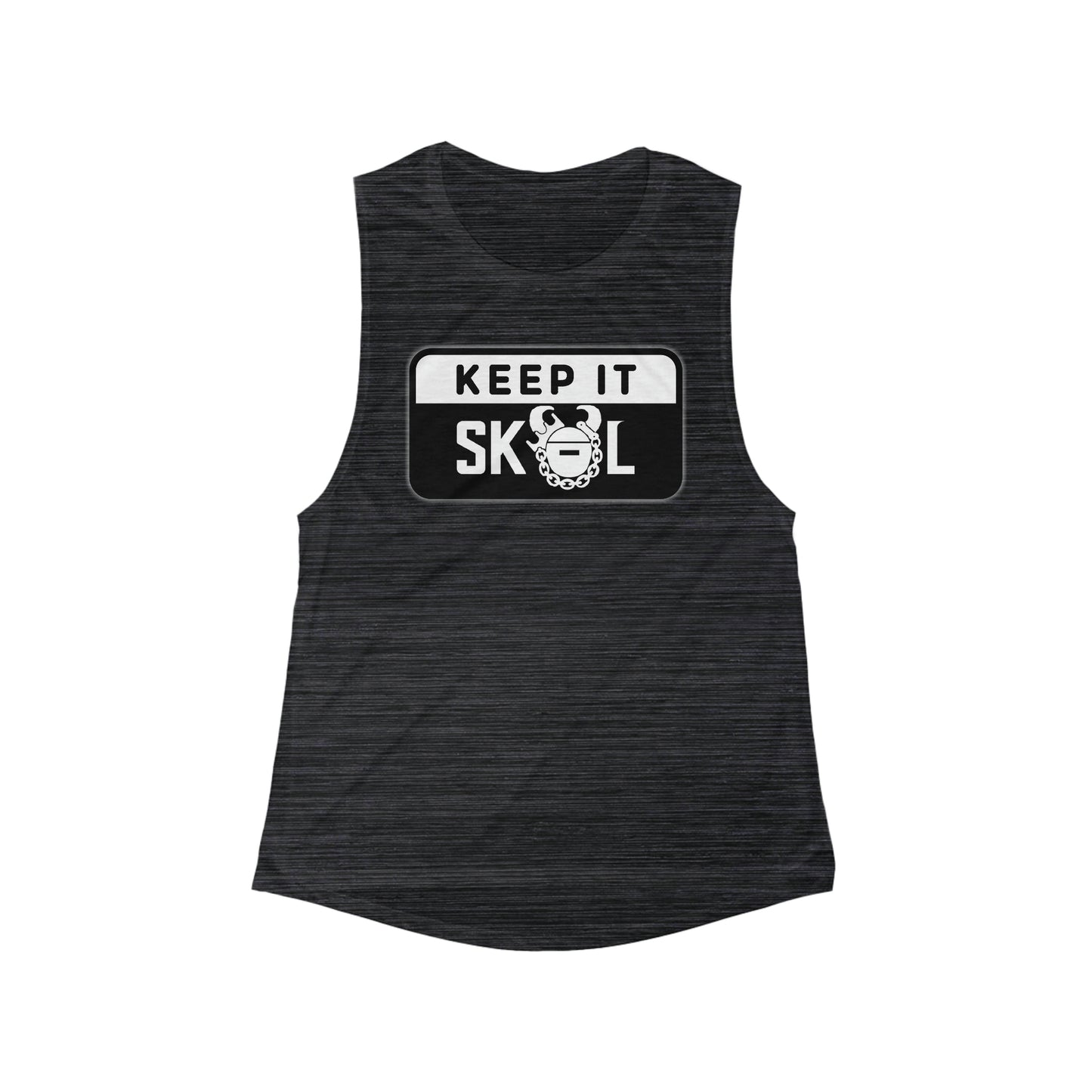 Women's Flowy Scoop Muscle Tank - Keep it Simple (Framed)