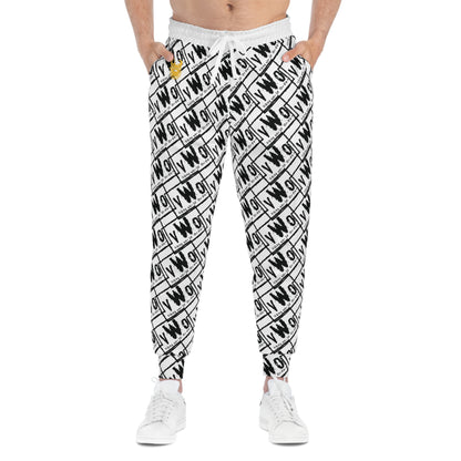 Unisex Athletic Joggers - White/Black - VWO (Framed)