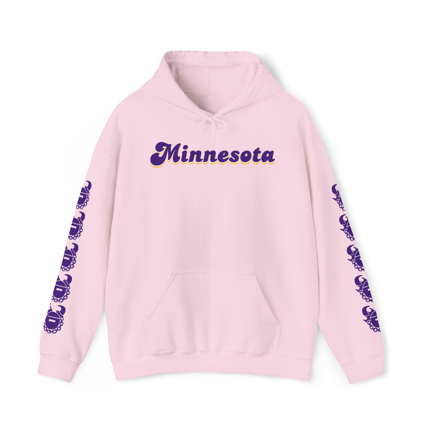 Unisex Heavy Blend™ Hooded Sweatshirt - Minnesota (Retro) + Game Day Helmet (Sleeves)