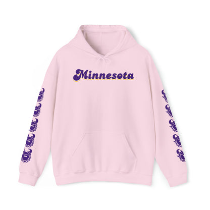 Unisex Heavy Blend™ Hooded Sweatshirt - Minnesota (Retro) + Game Day Helmet (Sleeves)