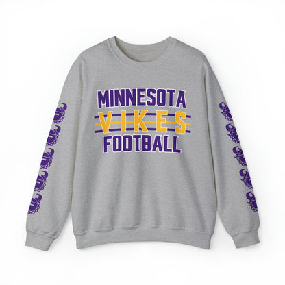 Unisex Heavy Blend™ Crewneck - Vikes Football + Game Day Helmet (Sleeves)