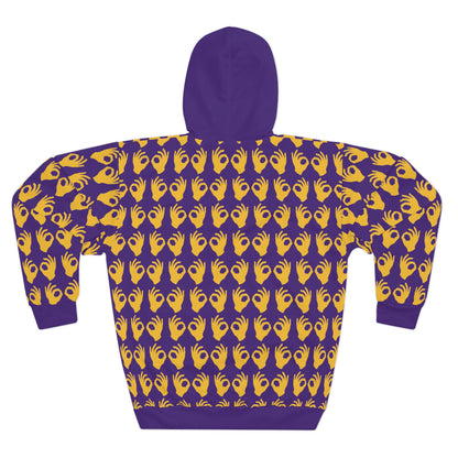 Unisex Pullover Hoodie - Purple/Gold Griddy - Griddy Gang