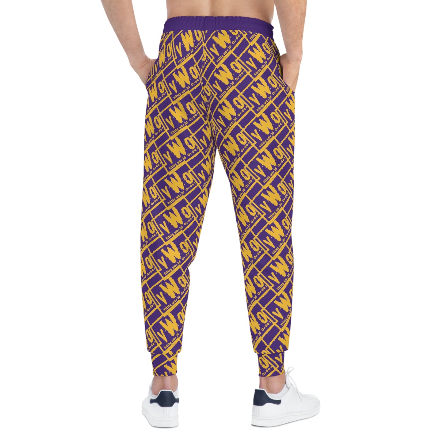 Unisex Athletic Joggers - Purple/Gold - VWO (Framed)
