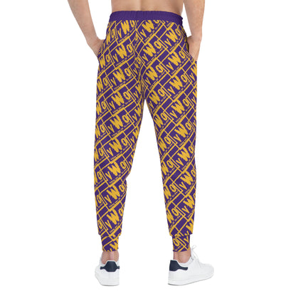 Unisex Athletic Joggers - Purple/Gold - VWO (Framed)