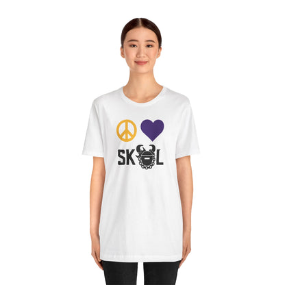 Unisex Jersey Short Sleeve Tee - Peace & Love
