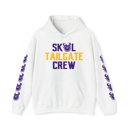 Unisex Heavy Blend™ Hooded Sweatshirt - Tailgate Crew + Game Day Helmet (Sleeves)