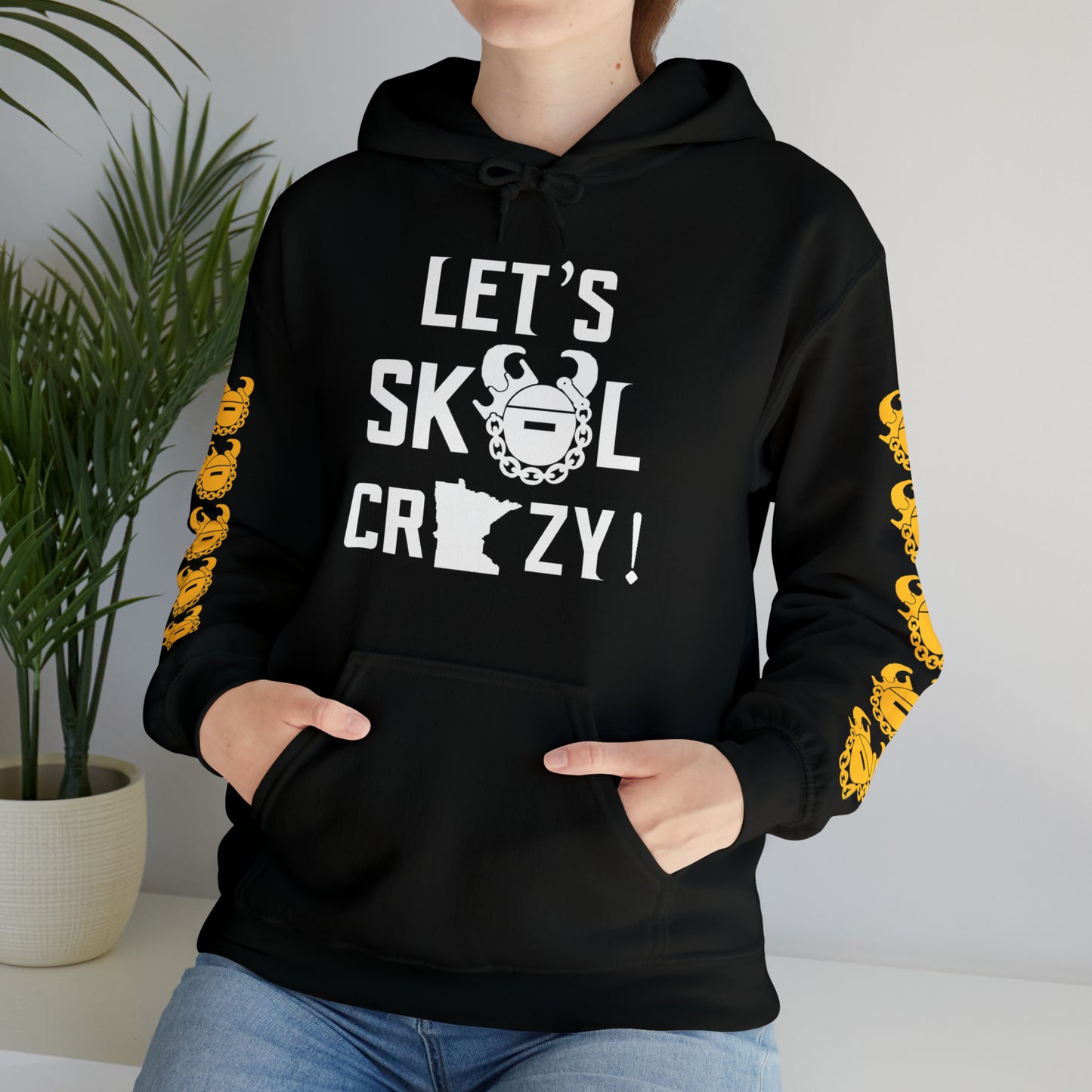 Unisex Heavy Blend™ Hooded Sweatshirt - Let's go Crazy! + Game Day Helmet (Sleeves)