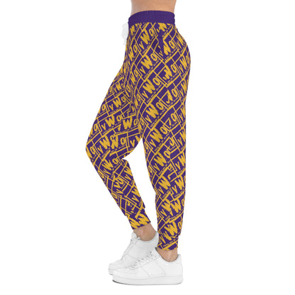 Unisex Athletic Joggers - Purple/Gold - VWO (Framed)