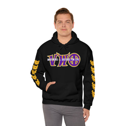 Unisex Heavy Blend™ Hooded Sweatshirt - VWO Brothers & Sisters + Game Day Helmet (Sleeves)