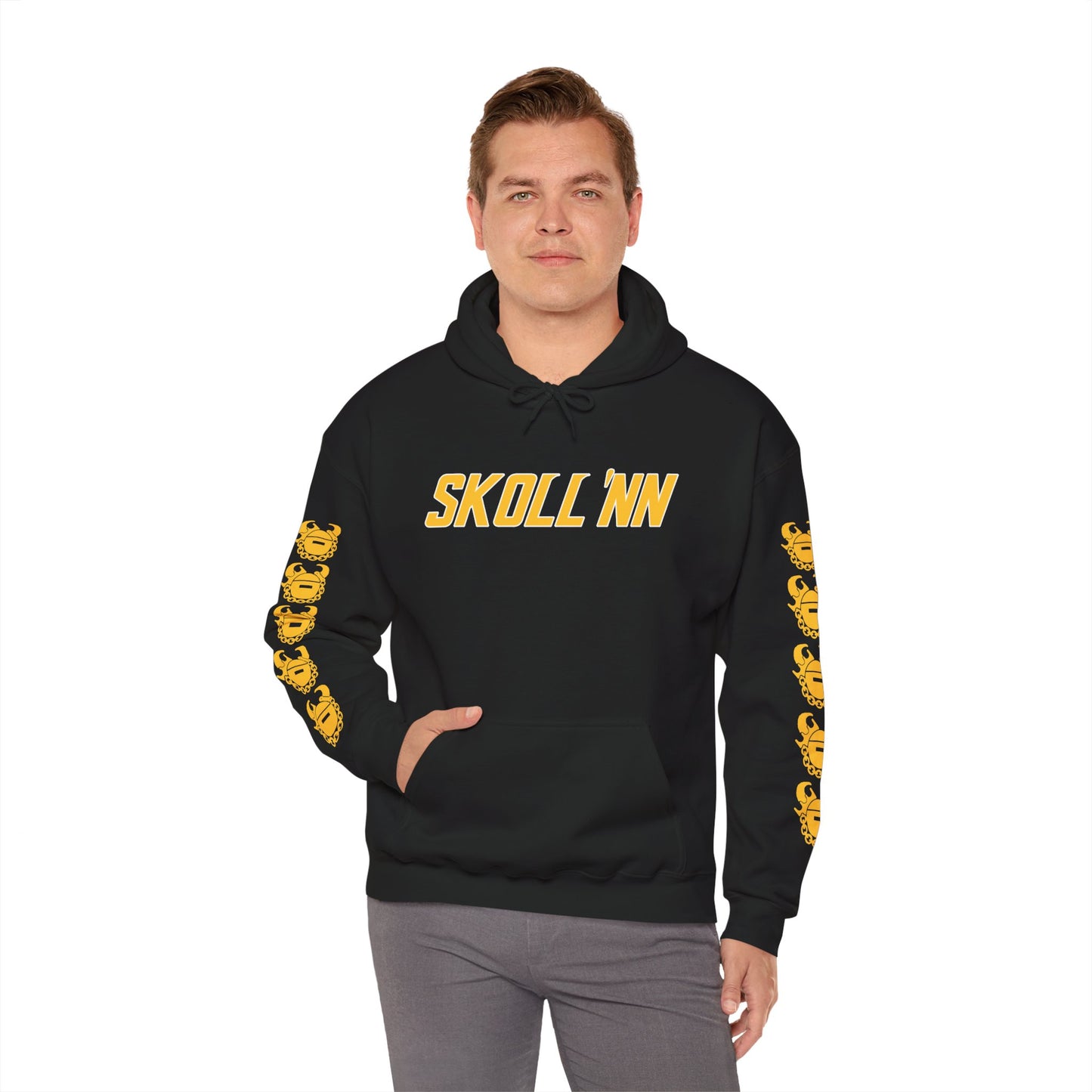 Unisex Heavy Blend™ Hooded Sweatshirt - SKOLL'NN + Game Day Helmet (Sleeves)