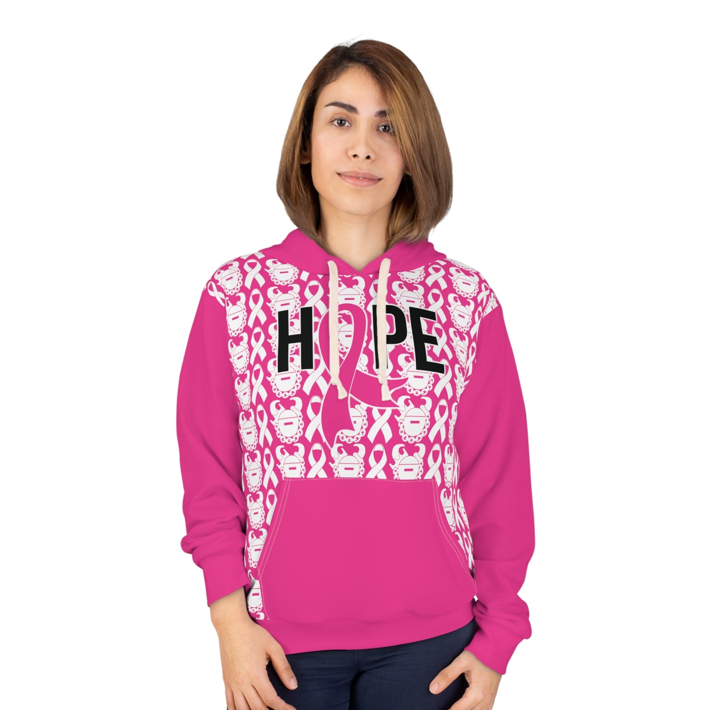 Unisex Pullover Hoodie - White Ribbon/Helmet - Hope