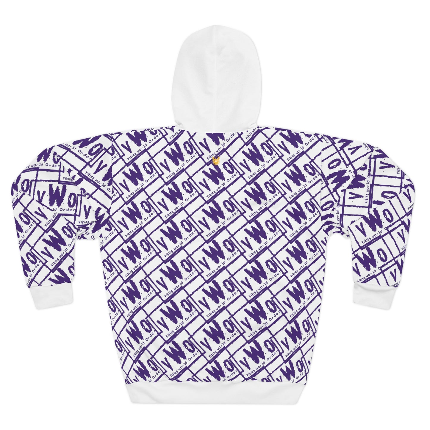 Unisex Pullover Hoodie - White/Purple - VWO (Framed)
