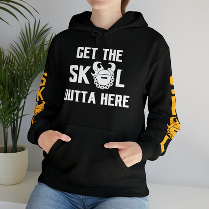 Unisex Heavy Blend™ Hooded Sweatshirt - Get OUTTA Here + Original (Sleeves)
