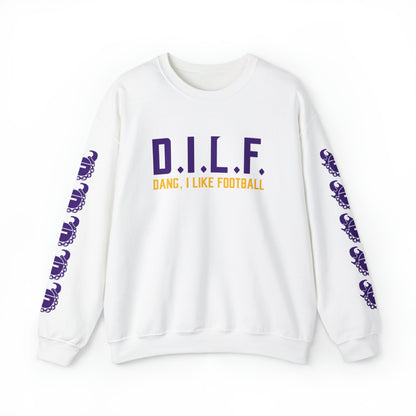 Unisex Heavy Blend™ Crewneck - D.I.L.F. + Game Day Helmet (Sleeves)