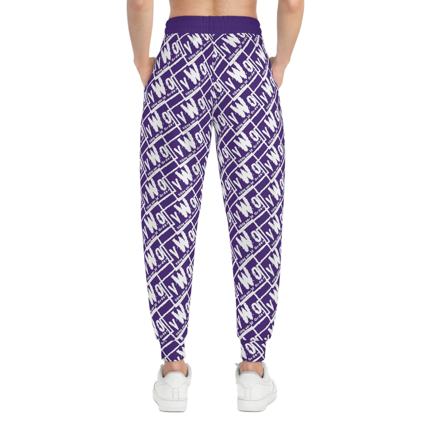 Unisex Athletic Joggers - Purple/White - VWO (Framed)