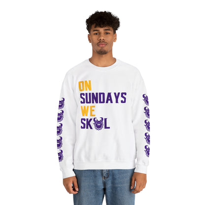 Unisex Heavy Blend™ Crewneck - On Sundays + Game Day Helmet (Sleeves)
