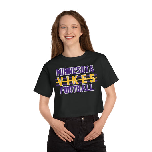 Women's Champion Heritage Cropped Top - Vikes Football