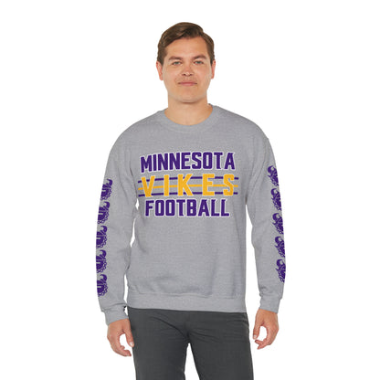 Unisex Heavy Blend™ Crewneck - Vikes Football + Game Day Helmet (Sleeves)
