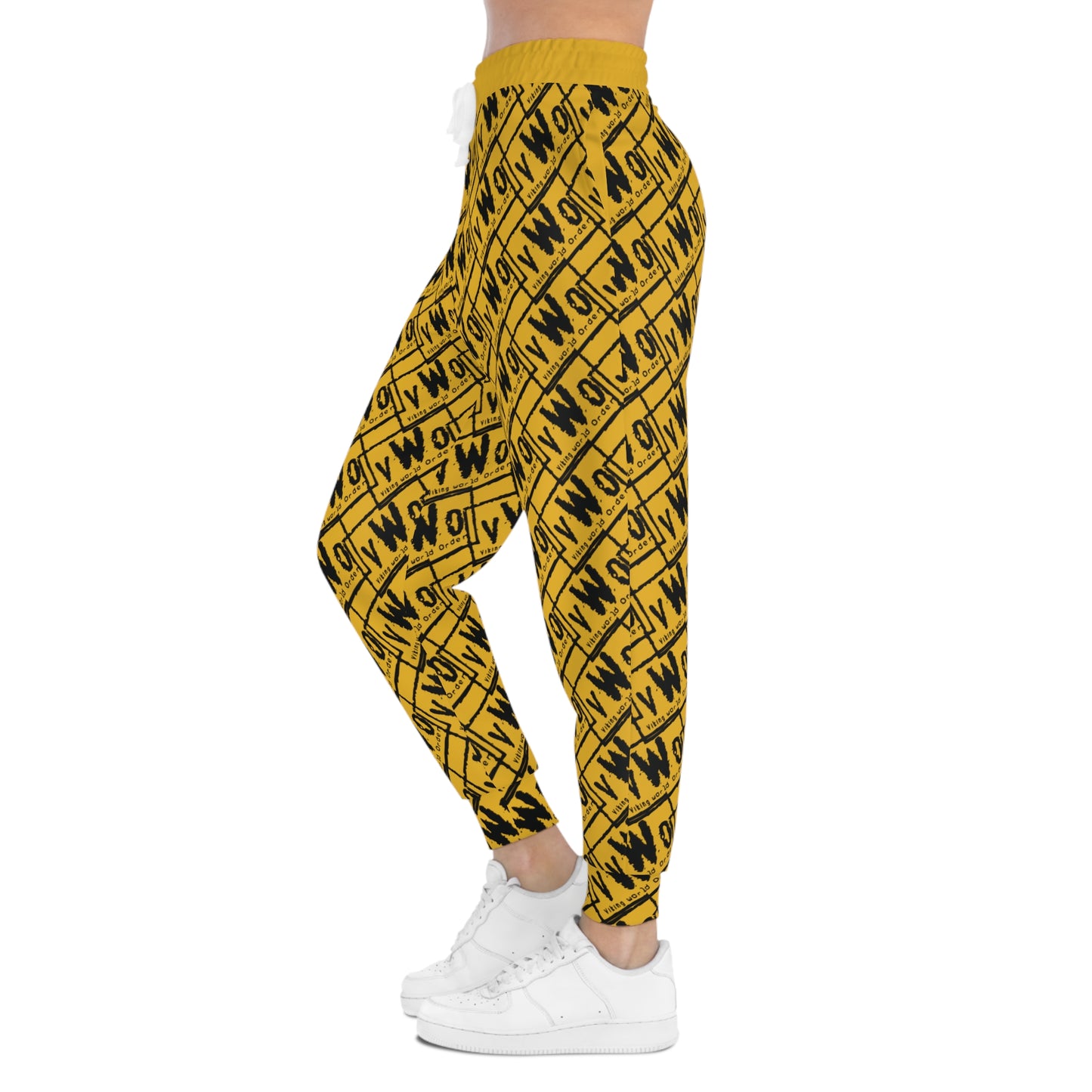 Unisex Athletic Joggers - Gold/Black - VWO (Framed)